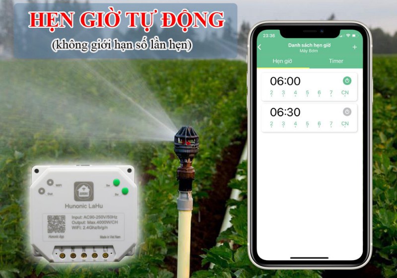 Công tắc thông minh Hunonic Lahu 2 kênh điều khiển từ xa
